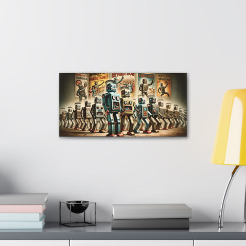 The Robotic Renaissance: March of the Mechanical Marvels - Canvas Print