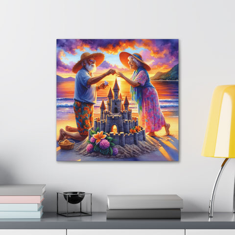 Twilight Turrets: A Seaside Sonata - Canvas Print