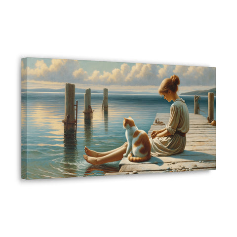 Tranquil Companionship at Dawn's Embrace - Canvas Print
