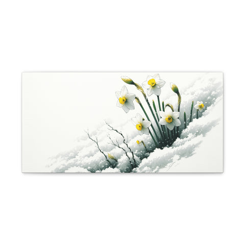 Whispering Daffodils in Winter's Embrace