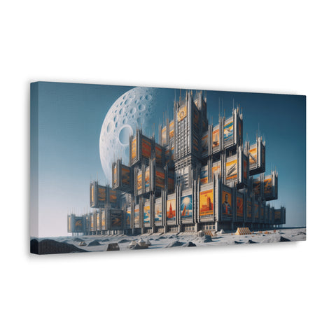 Lunar Pinnacle: The Metropolis of Tomorrow - Canvas Print