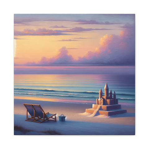 Twilight Turrets: A Seascape Reverie - Canvas Print