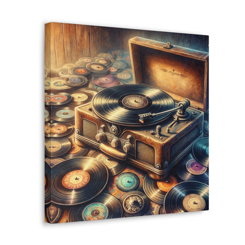 Vinyl Vortex: The Retro Rhapsody - Canvas Print