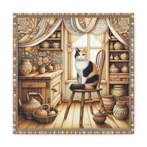 Whiskers and Willowware - Canvas Print