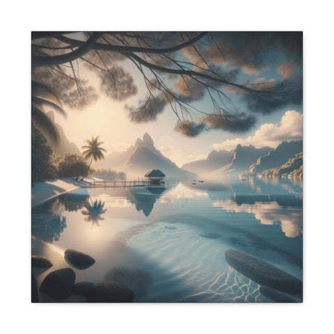 Serene Shores at Dawn's Light - Canvas Print