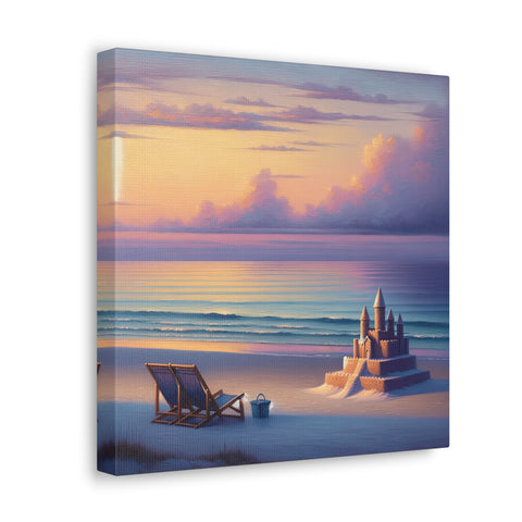 Twilight Turrets: A Seascape Reverie - Canvas Print