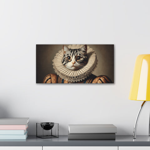 Regal Whiskers: Portrait of Feline Nobility - Canvas Print