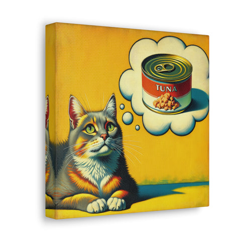 Whiskered Dreams of Tuna Skies - Canvas Print