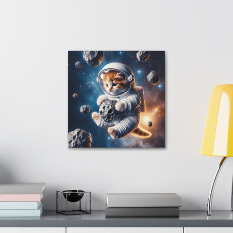 Cosmic Whisker Voyage - Canvas Print