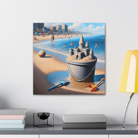 Coastal Fortress: Dreams in the Sand - Canvas Print