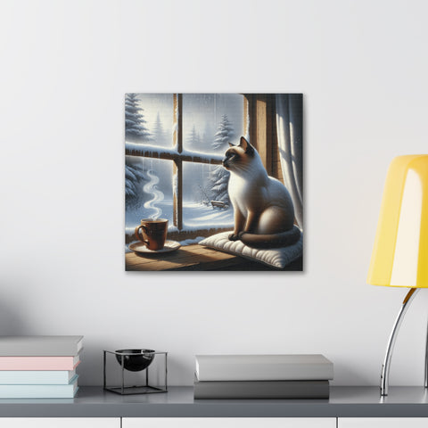 Whiskers Winter Repose - Canvas Print