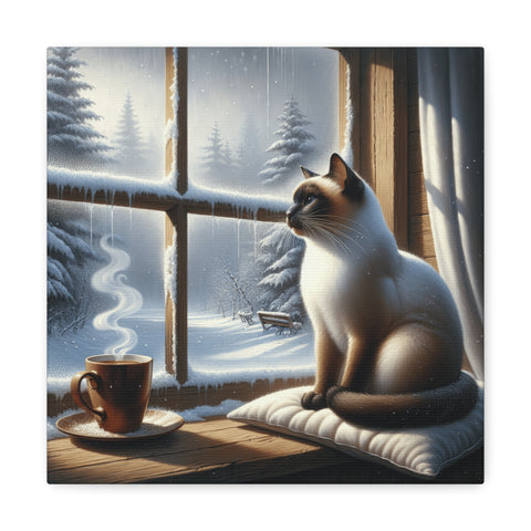 Whiskers Winter Repose - Canvas Print