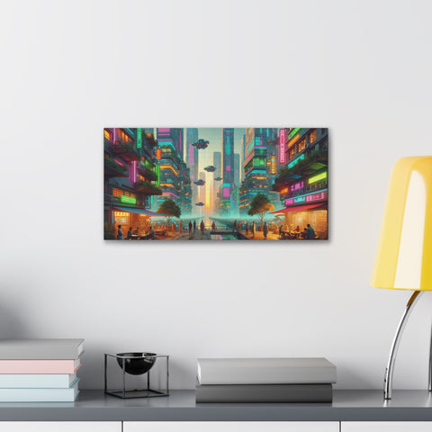 Neon Dreams and Quantum Beams - Canvas Print