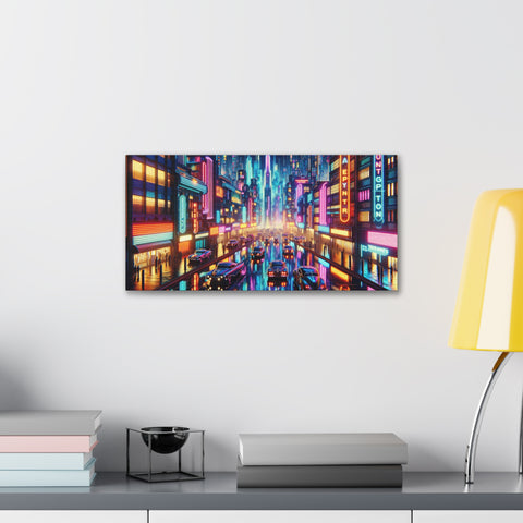 Neon Dreams on Infinity Avenue - Canvas Print