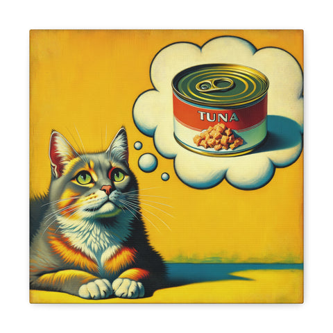 Whiskered Dreams of Tuna Skies - Canvas Print