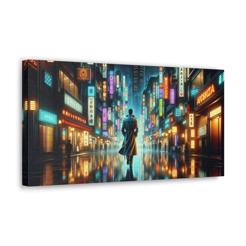 Neon Nocturne: Symphony of the Future City - Canvas Print