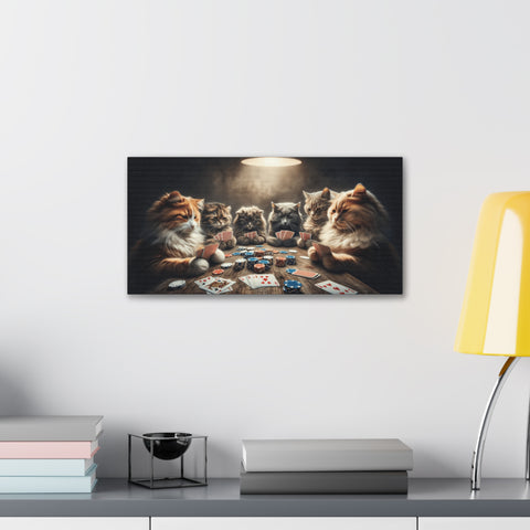 Feline Poker Night - Canvas Print