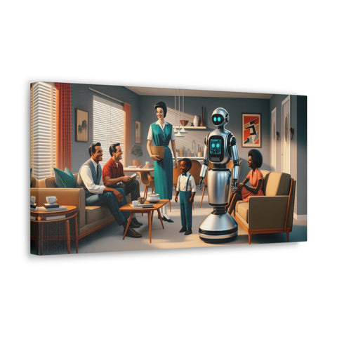 Domestic Dynamo: The Robo-Butler Era - Canvas Print