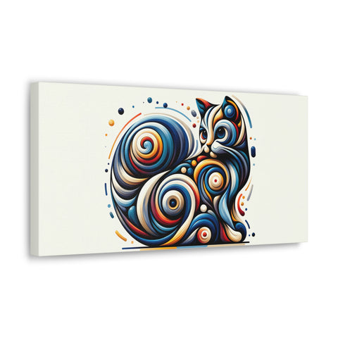 Whimsical Vortex Feline - Canvas Print