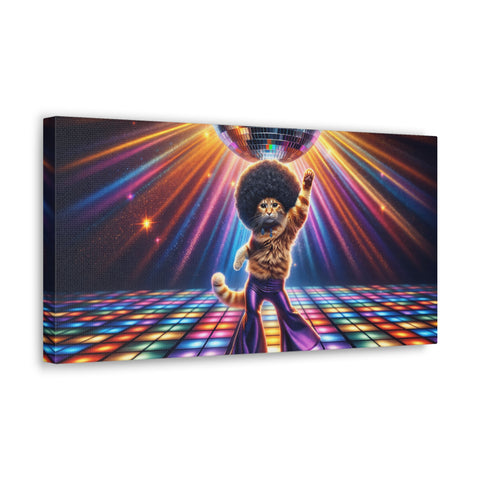 Feline Groove: Disco Diva - Canvas Print