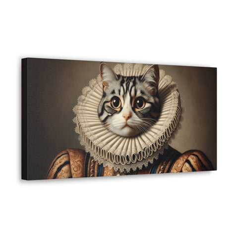 Regal Whiskers: Portrait of Feline Nobility - Canvas Print