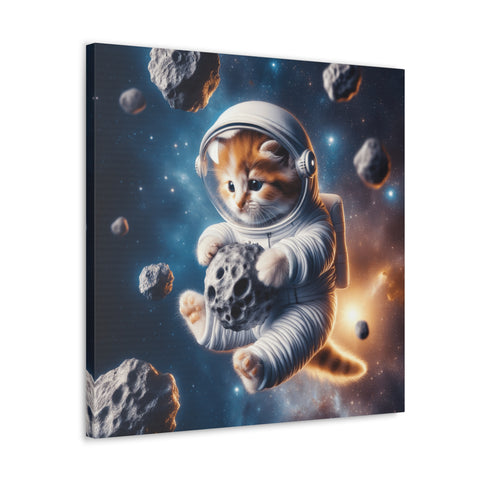 Cosmic Whisker Voyage - Canvas Print