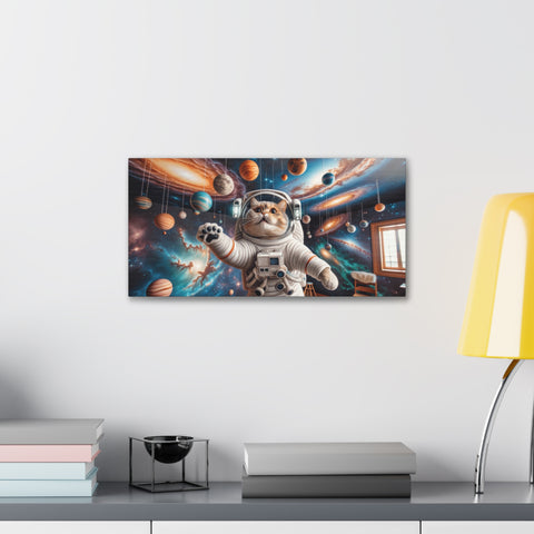 Cosmic Curiosity: A Feline Odyssey - Canvas Print