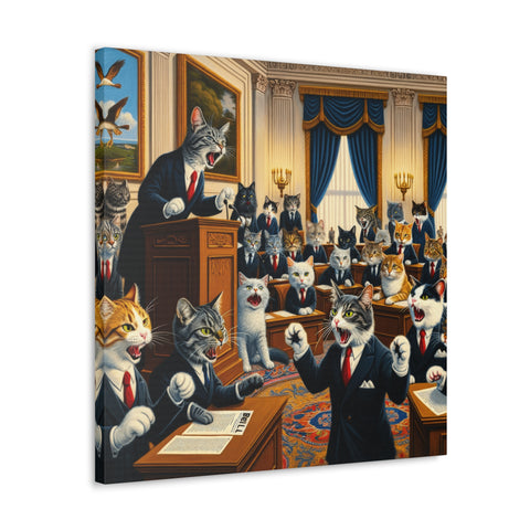 The Feline Assembly - Canvas Print