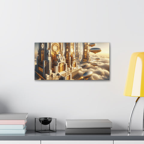 Empyrean Metropolis: Dawn of the Aether Age - Canvas Print