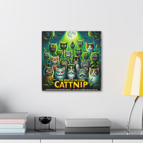 Lunar Feline Frenzy - Canvas Print