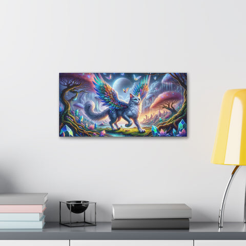 Mystical Whiskers: The Celestial Guardian - Canvas Print