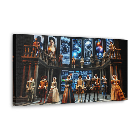 Chrononauts' Conclave: A Galactic Renaissance Gathering - Canvas Print