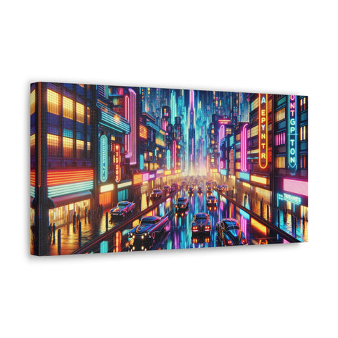 Neon Dreams on Infinity Avenue - Canvas Print