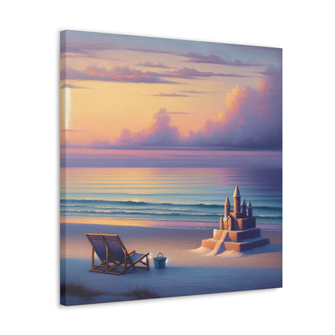 Twilight Turrets: A Seascape Reverie - Canvas Print