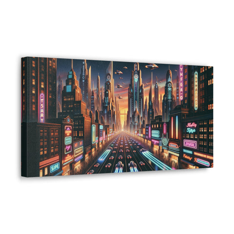 Neon Dreams on Infinity Avenue - Canvas Print