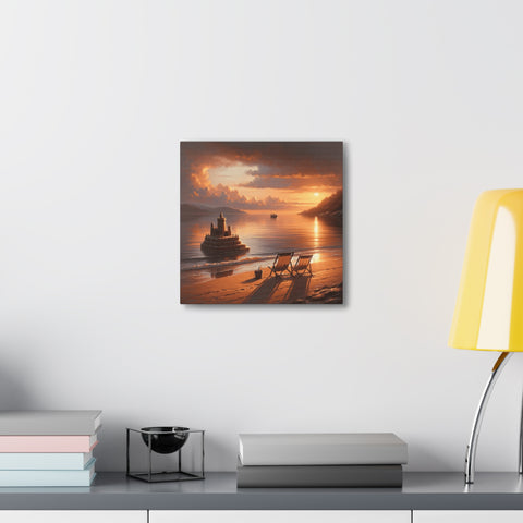 Twilight Bastion by the Sea - Canvas Print