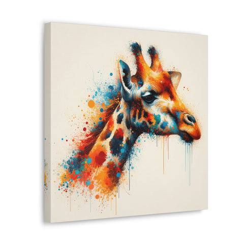Astral Safari: The Vivid Giraffe - Canvas Print