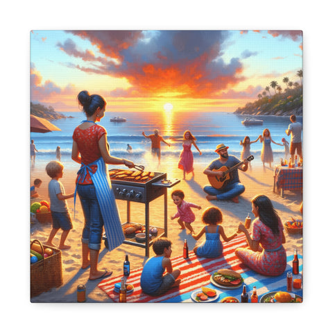 Sunset Serenade by the Shore - Canvas Print