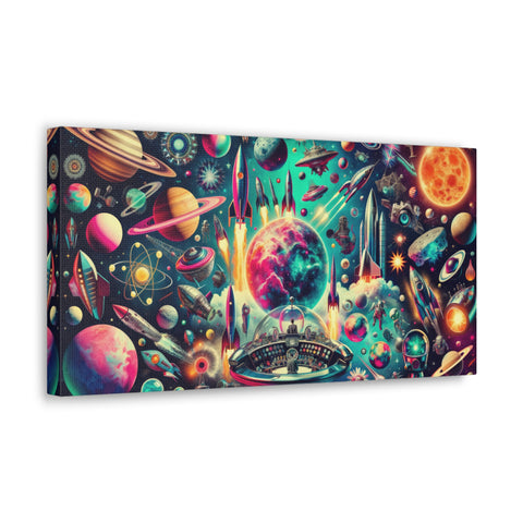 Cosmic Symphony: A Space-Time Rhapsody - Canvas Print