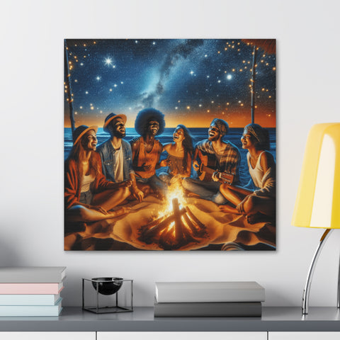 Cosmic Serenade on Sands of Time - Canvas Print