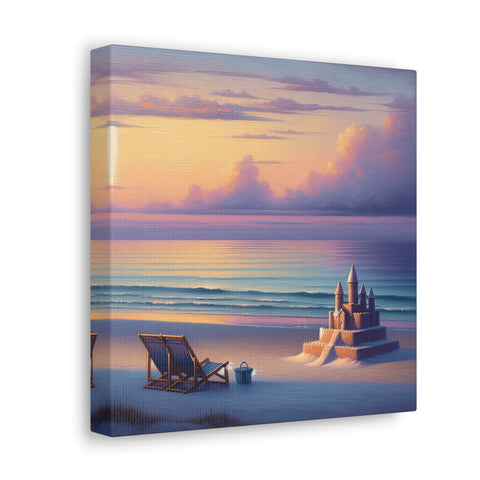 Twilight Turrets: A Seascape Reverie - Canvas Print