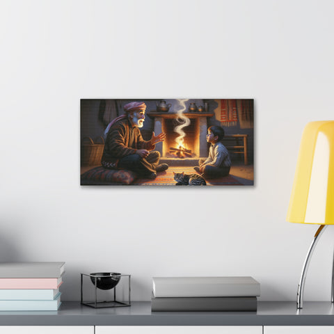 Wisdom by the Hearth - Canvas Print