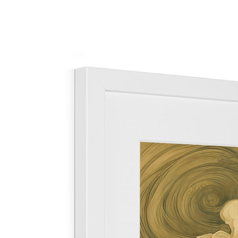 A picture of an art print in a frame sitting in an air pocket.
