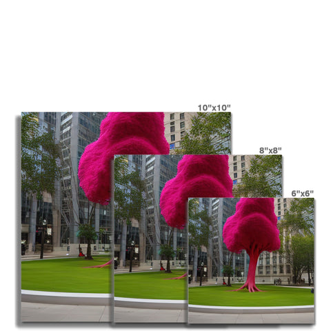 A view of a glass screen with three images of a person wearing three different colors in