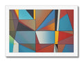 a tile art print with colors that are in a large room with many different shapes in