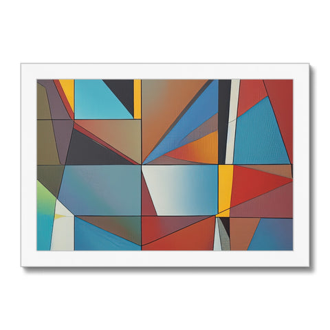 a tile art print with colors that are in a large room with many different shapes in
