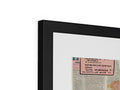 A framed picture is seen in a very interesting frame with a poster.