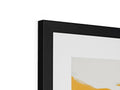 a large art print sitting on a black frame of white sheet holding a golden picture framed