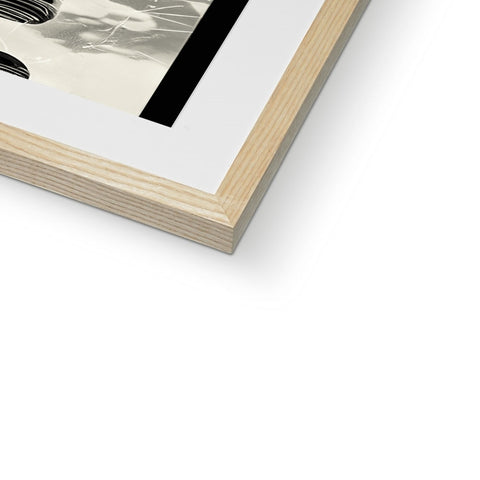 a picture of a photo of wood framed artwork in a silver frame on a table in