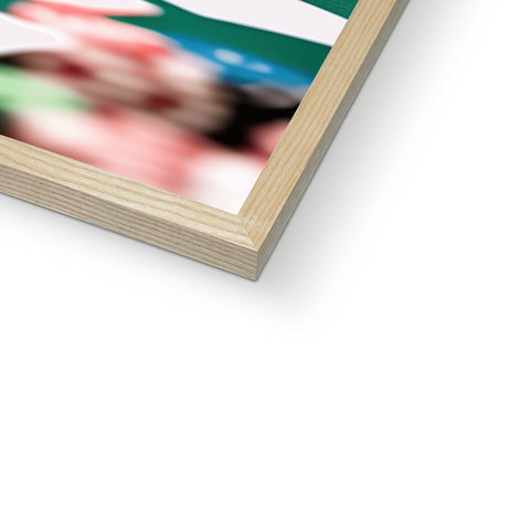 a book is holding a wooden frame with a softcover covered inside and outside of it